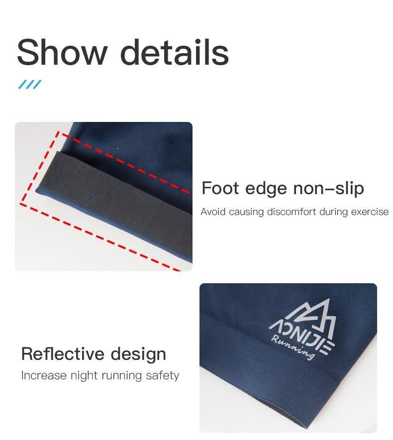 AONIJIE FM5120 Men Sports Compression Pants Lightweight Tight Running Pants Moisture Absorption Wear-resistant Non-slip Black Riding Trousers