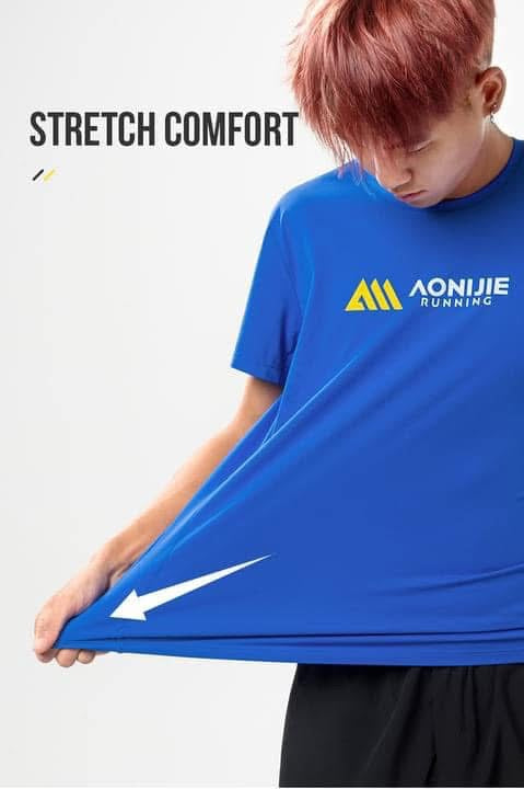 Male Sports Short Sleeve Quick Drying Outdoor Running Short Shirts 