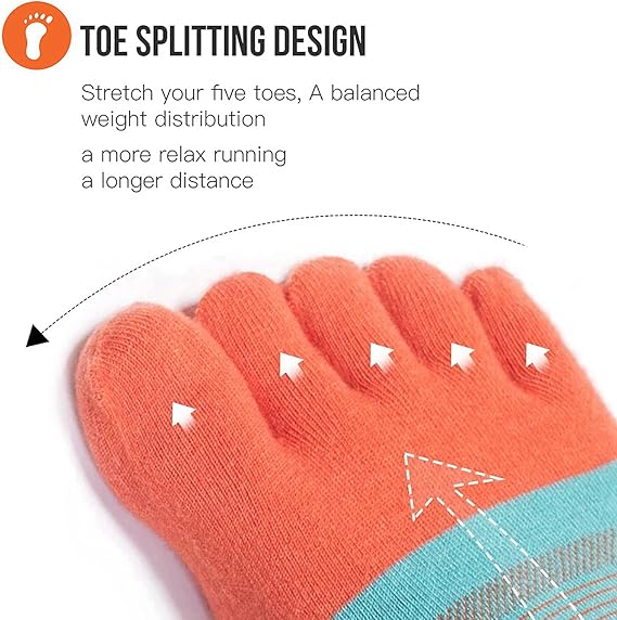 AONIJIE Sports Socks Athletic Five Toe Socks for Men Women Running Hiking Wicking Crew Low Cut