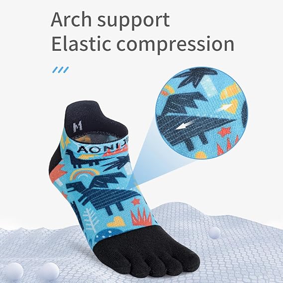 AONIJIE Toe Socks for Men Women Athletic Running Five Finger Socks