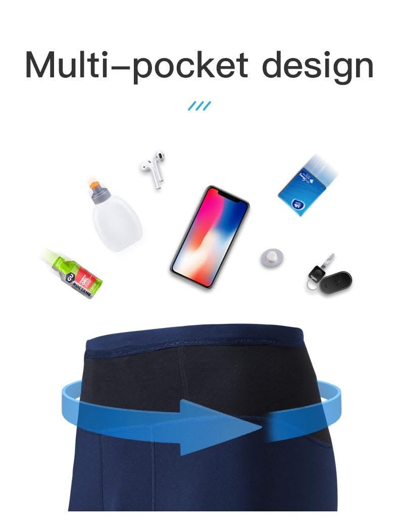 AONIJIE FM5120 Men Sports Compression Pants Lightweight Tight Running Pants Moisture Absorption Wear-resistant Non-slip Black Riding Trousers