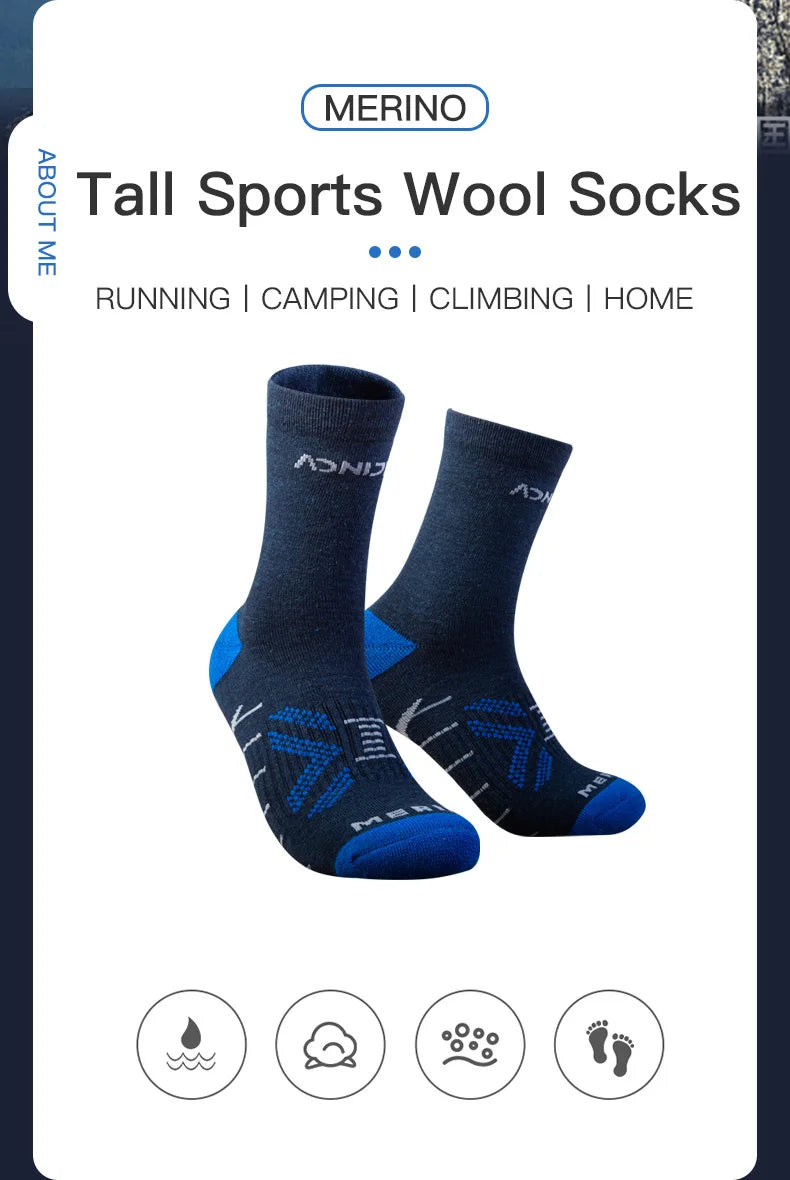 One Pair AONIJIE E4828 E4829 Thickened Wool Socks camping socks