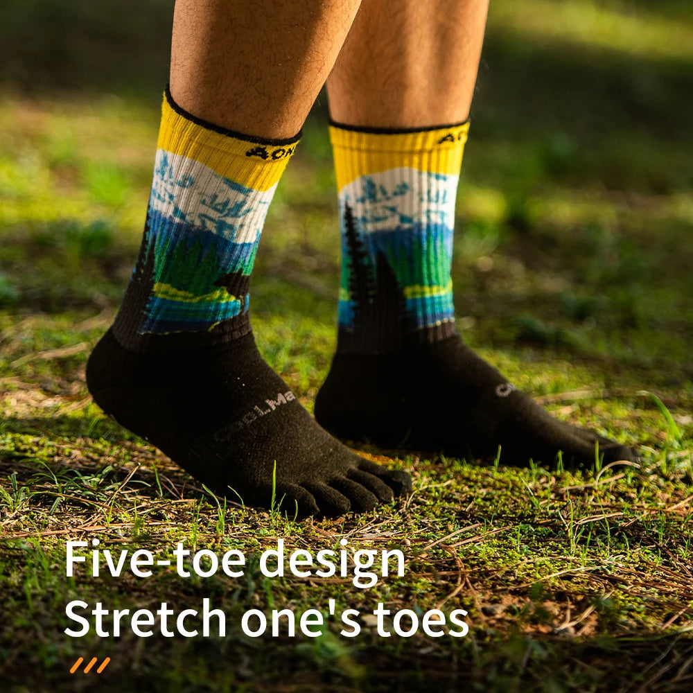 One Pair Five Toe Socks-Unisex Long Tube - E4843