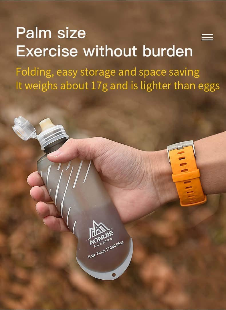 AONIJIE TPU 170ml Sports Water Bag Hydration Nutrition Energy Gel Soft Flask Water Bottle for Marathon Running Hiking