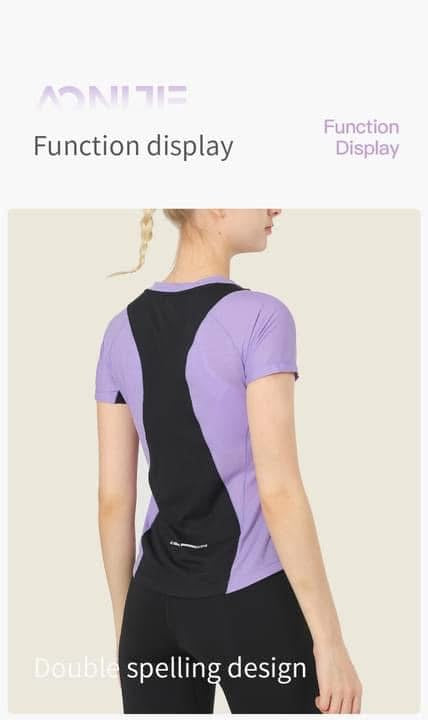 Women Sports T-shirt Spring Summer Outdoor Female Short Sleeve for Running Fitness Cycling Yoga Daily Exercise