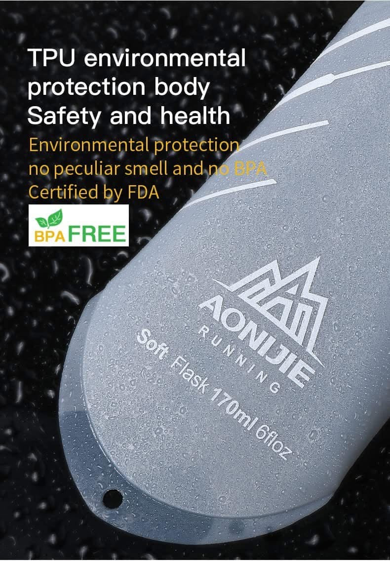 AONIJIE TPU 170ml Sports Water Bag Hydration Nutrition Energy Gel Soft Flask Water Bottle for Marathon Running Hiking
