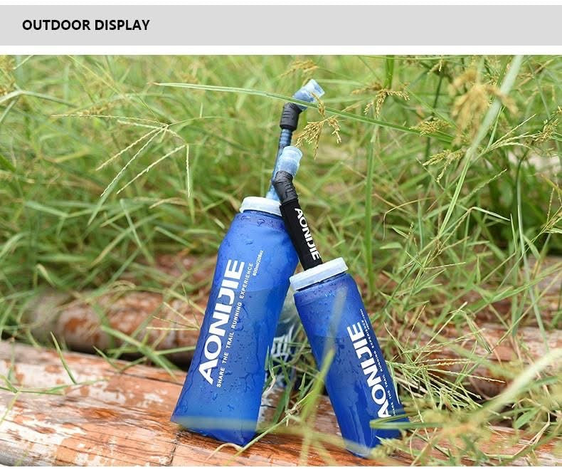 AONIJIE Sport Foldable Water Bag 350ml 600ml Soft Flask BPA Free Water Bottle for Running Marathon Hydration Bladder Pack Vest