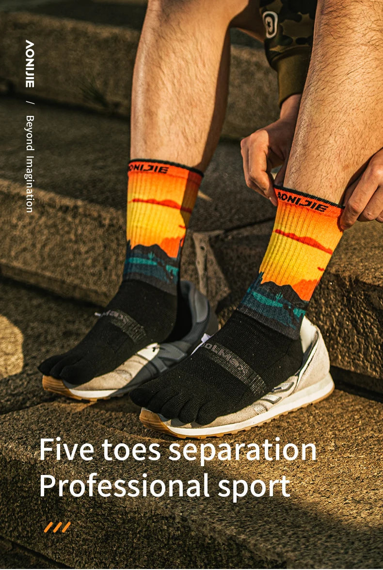 One Pair Five Toe Socks-Unisex Long Tube - E4843