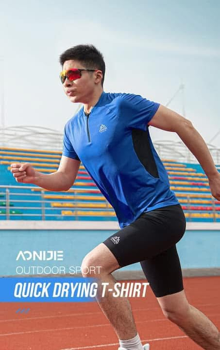 Men Sports T-shirt Quick-drying Outdoor Running Fitness Cycling Yoga Exercise Male Short Sleeve