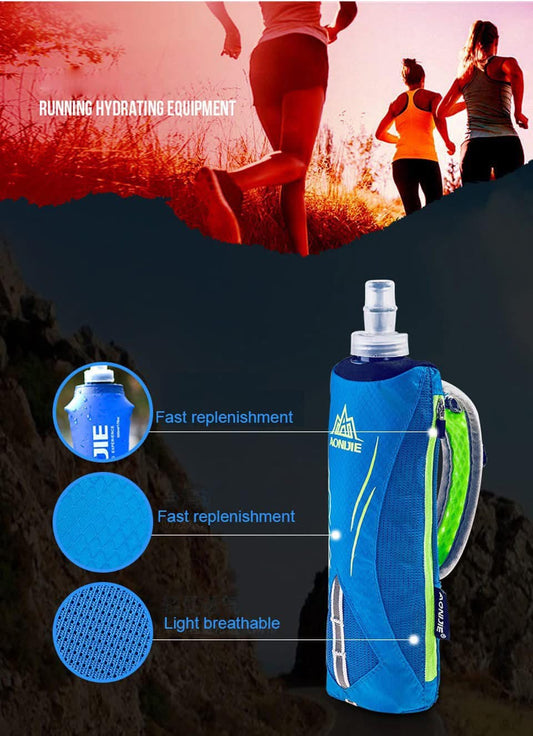 AONIJIE Nylon Marathon Kettle Pack Outdoor Sports Wrist Storage Bag Hiking Cycling Running Hand Hold Kettle Bag With Water Bottles