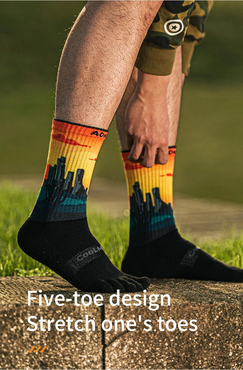 One Pair Five Toe Socks-Unisex Long Tube - E4843