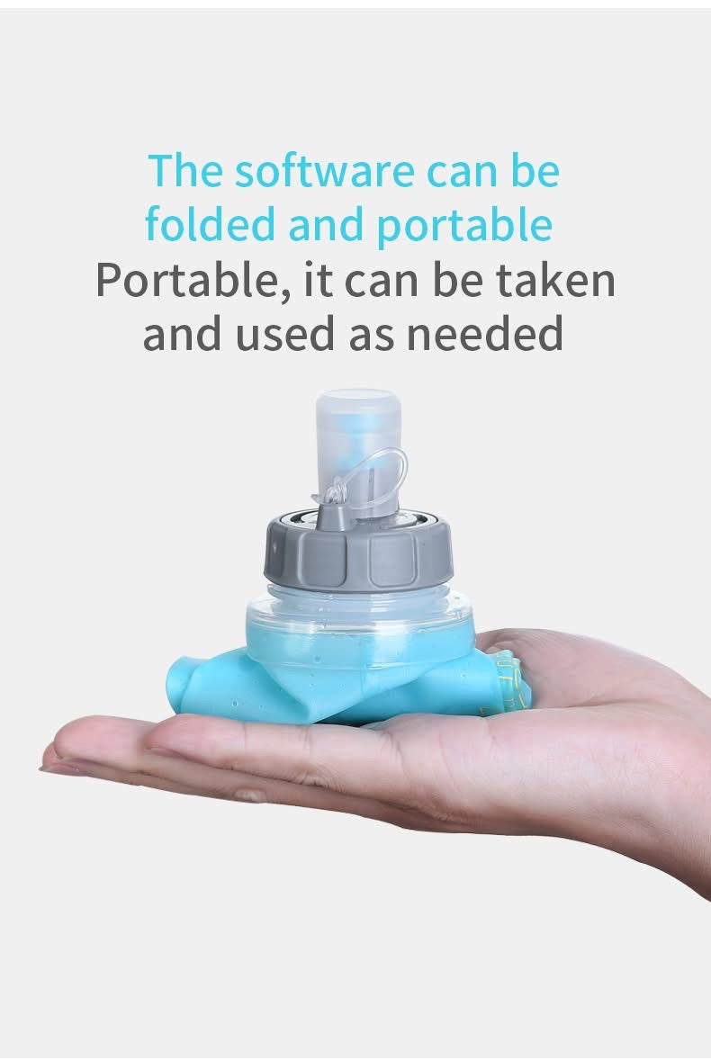 Outdoor Soft Water Bottle TPU /PP 500ML Foldable Soft Flask Pull Switch Water Bottle for Sports Running Cycling