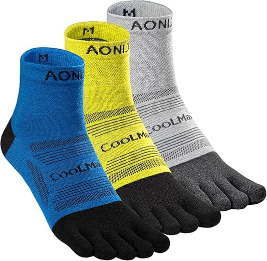 Toe Socks for Men and Women High Performance Athletic Running Five Finger Quarter Socks