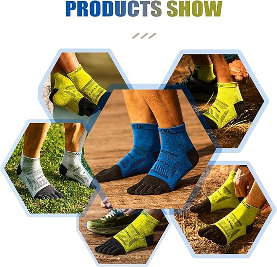 Toe Socks for Men and Women High Performance Athletic Running Five Finger Quarter Socks