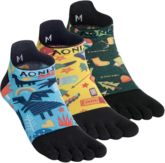 AONIJIE Toe Socks for Men Women Athletic Running Five Finger Socks