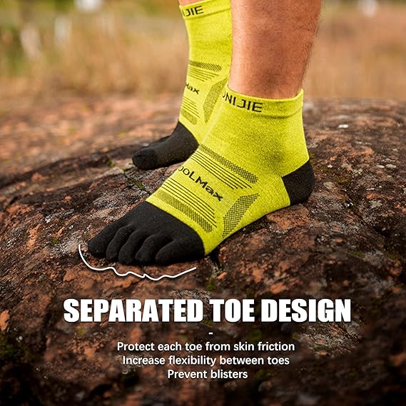 Toe Socks for Men and Women High Performance Athletic Running Five Finger Quarter Socks