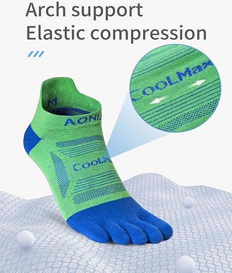 Toe Socks for Men and Women High Performance Athletic Running Five Finger Ankle Socks