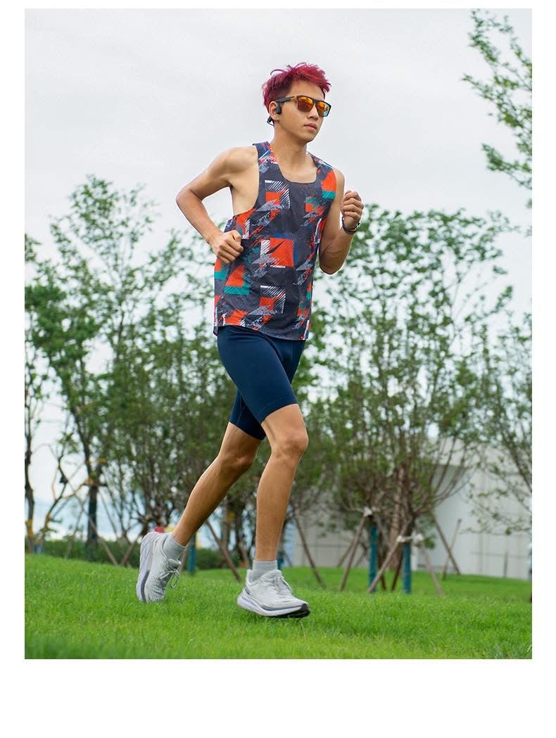 AONIJIE FM5120 Men Sports Compression Pants Lightweight Tight Running Pants Moisture Absorption Wear-resistant Non-slip Black Riding Trousers