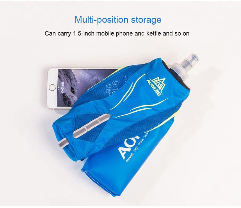 AONIJIE Nylon Marathon Kettle Pack Outdoor Sports Wrist Storage Bag Hiking Cycling Running Hand Hold Kettle Bag With Water Bottles