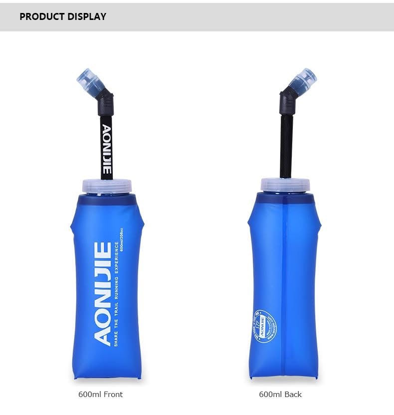 AONIJIE Sport Foldable Water Bag 350ml 600ml Soft Flask BPA Free Water Bottle for Running Marathon Hydration Bladder Pack Vest