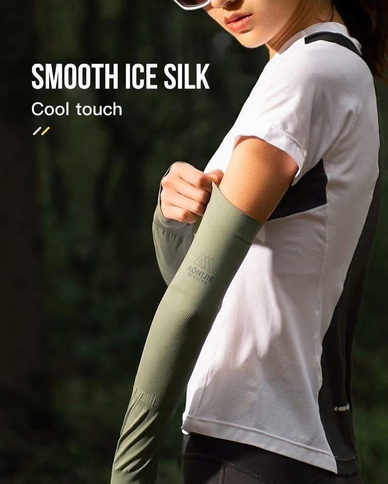AONIJIE Outdoor Running Sunscreen Ice Sleeves for Sports Driving Gloves Cycling Arm Sun Block UV Sun Protection Sleeves
