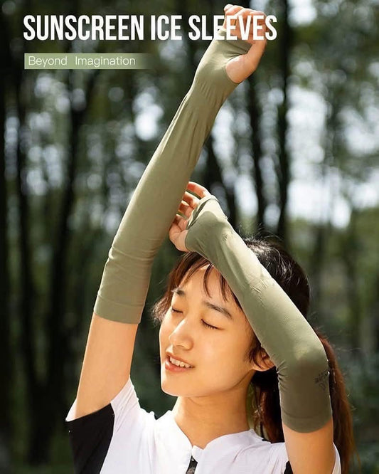 AONIJIE Outdoor Running Sunscreen Ice Sleeves for Sports Driving Gloves Cycling Arm Sun Block UV Sun Protection Sleeves