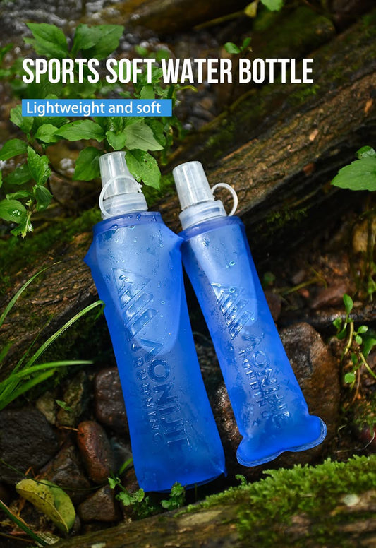 Outdoor TPU Sports Water Bottle Foldable Soft Water Bag 250ML/500ML Off Road Running Soft Flask for Marathon Riding