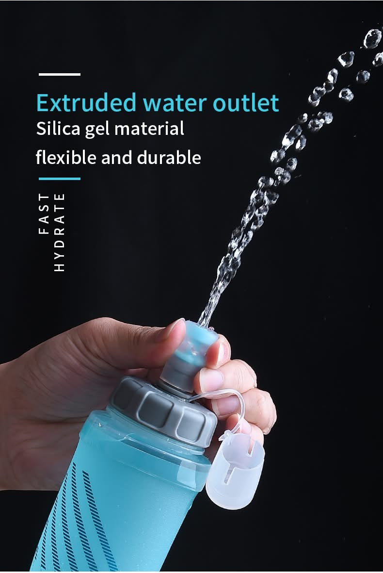 Outdoor Soft Water Bottle TPU /PP 500ML Foldable Soft Flask Pull Switch Water Bottle for Sports Running Cycling