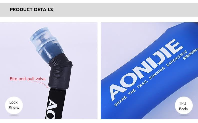 AONIJIE Sport Foldable Water Bag 350ml 600ml Soft Flask BPA Free Water Bottle for Running Marathon Hydration Bladder Pack Vest
