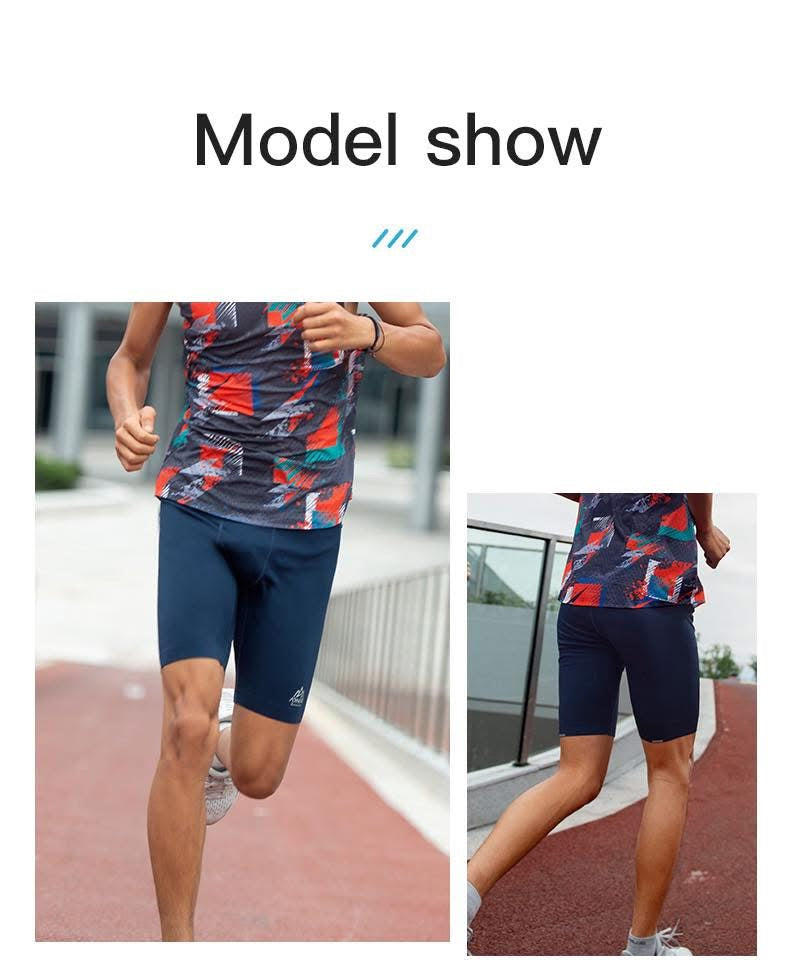 AONIJIE FM5120 Men Sports Compression Pants Lightweight Tight Running Pants Moisture Absorption Wear-resistant Non-slip Black Riding Trousers